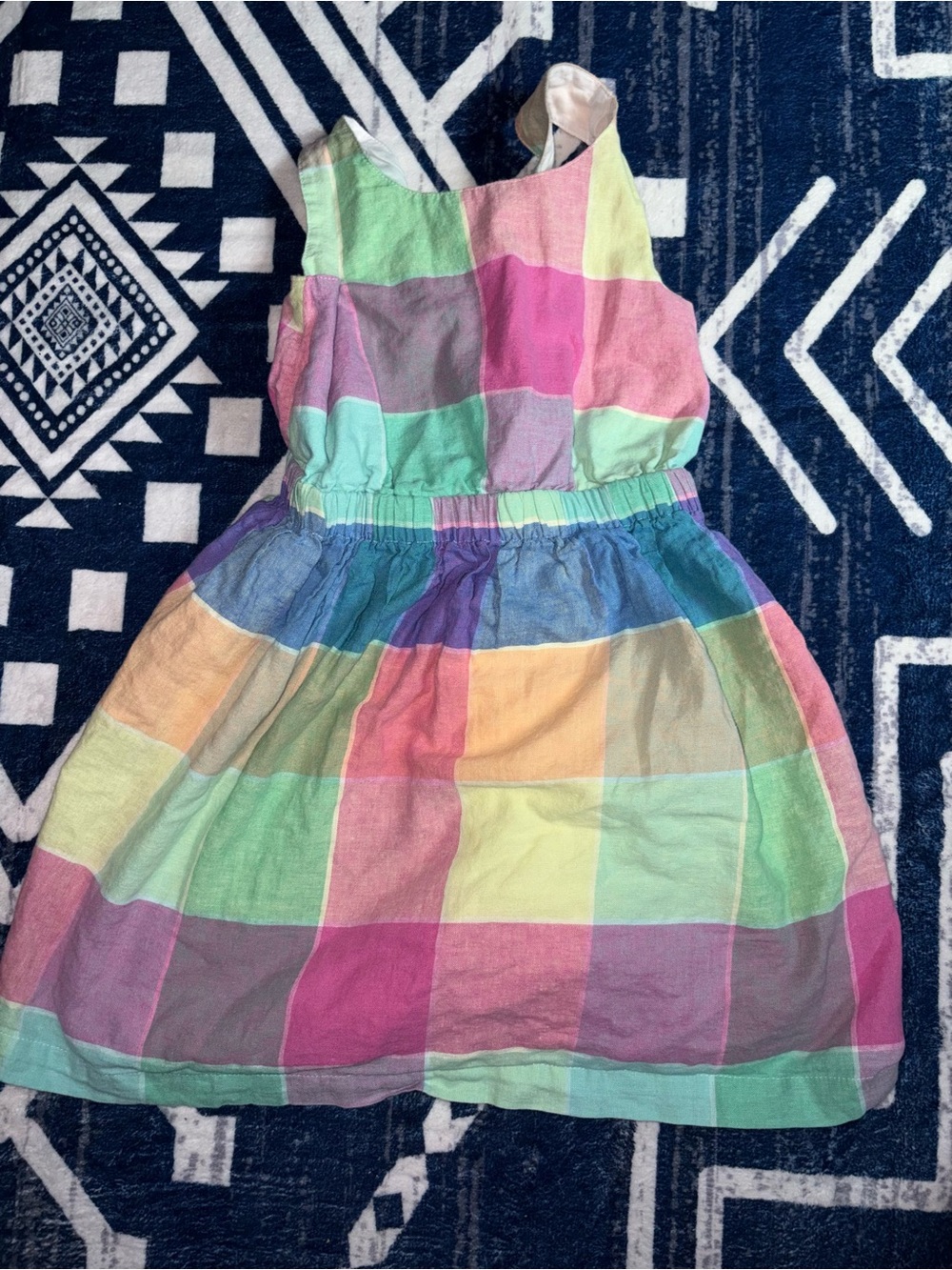 Pastel Patchwork Sleeveless Sundress